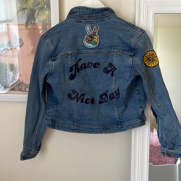 Free People Rolla’s Have A Nice Day Retro Embroidered Denim Jacket – Small - Picture 7 of 7